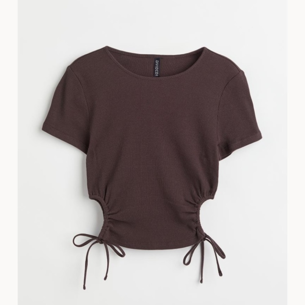Brown cut out baby t